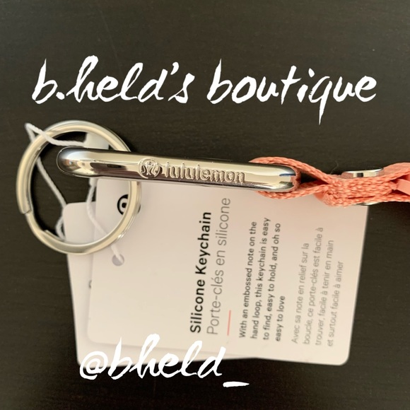 lululemon Silicone Keychain in Melon Sorbet/Silver One Size Brand New NWT - Picture 9 of 10